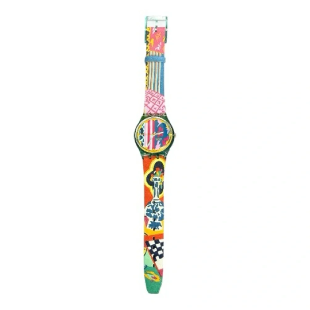 Vintage Swatch Men’s Mogador Multicolor Graphic Watch 1992 Unisex Y2K